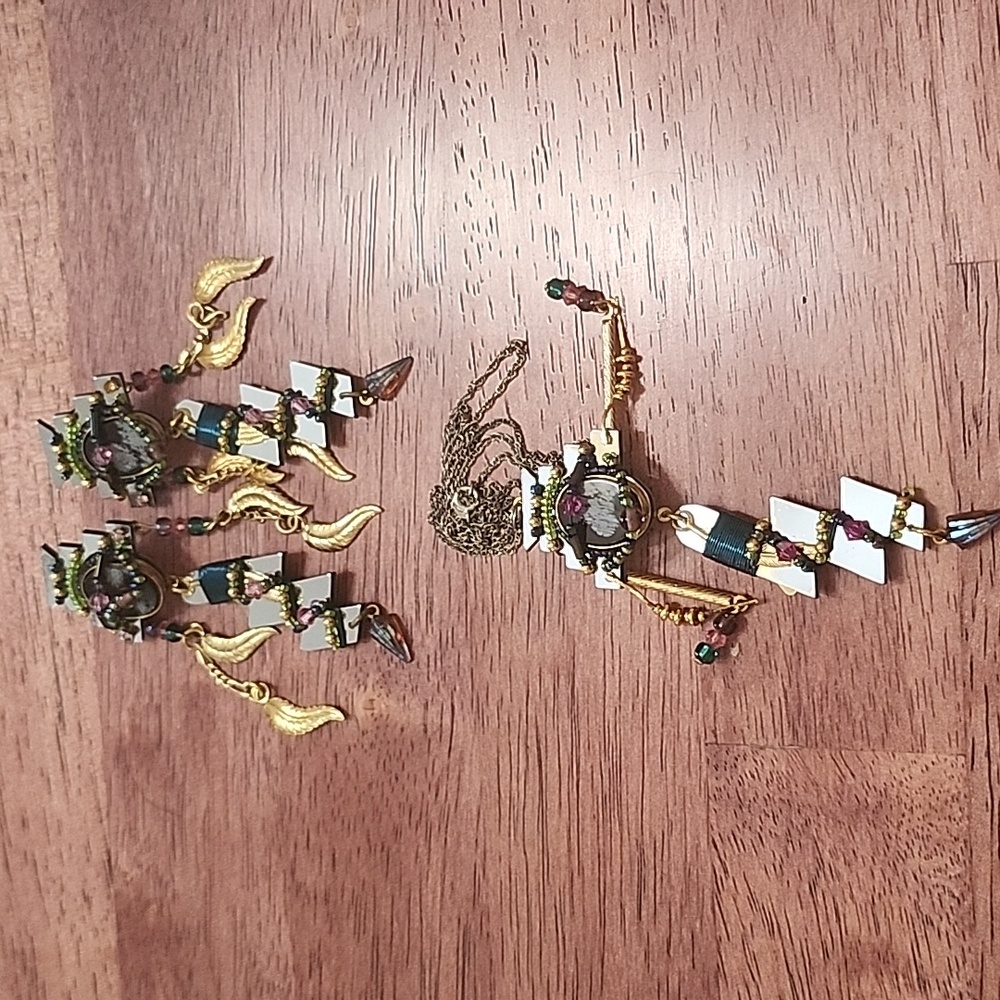 Vintage 1993 Liztech Earrings and Necklace Set